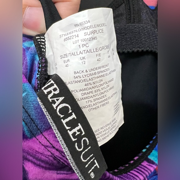 Miraclesuit Revele Framboise Slimming One Piece Swimsuit Size 10 - Picture 10 of 10